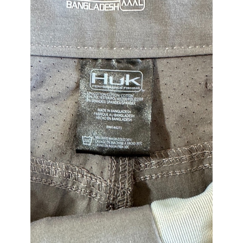 Huk Shorts Mens 2XL Gray Cargo Next Level Performance Stretch Fishing Adjustable - Picture 9 of 12